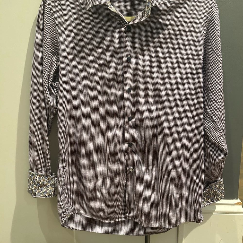Men's Robert Graham Purple and White Gingham Shirt